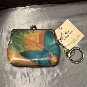 Patricia Nash butterfly floral Leather Coin Pouch